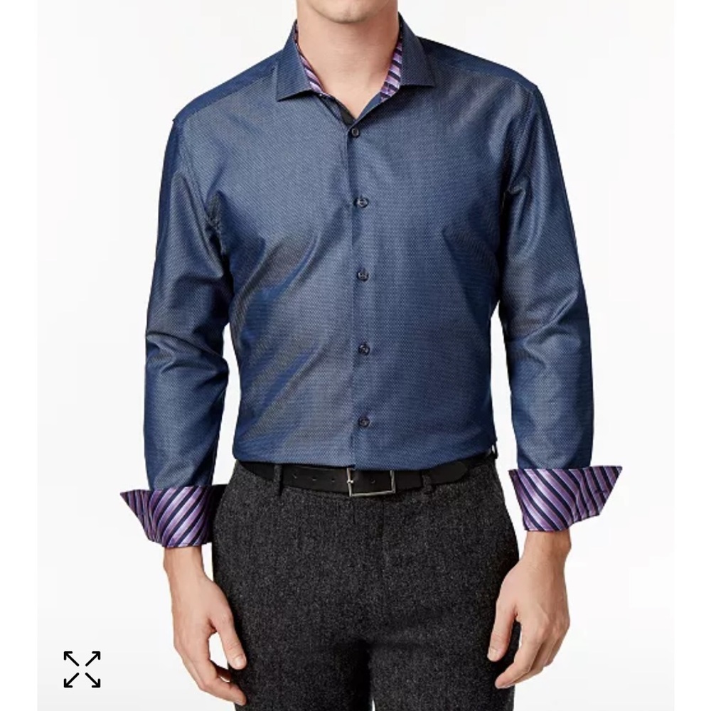 Michelsons London Micro Dot/Jacquard Dress Shirt